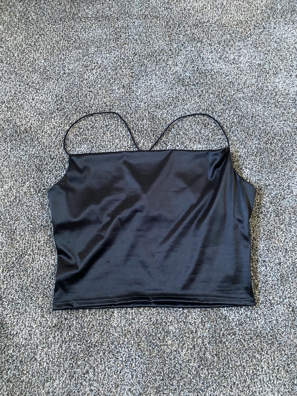 Urban Outfitters Black Satin Crop Cami